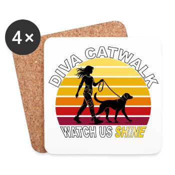 Diva Catwalk - Regardez-nous briller rétro - Dessous de verre (lot de 4) - blanc - Devant