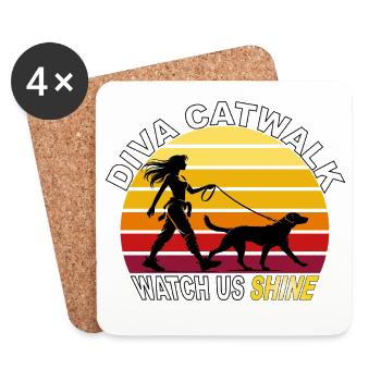 Diva Catwalk - Regardez-nous briller rétro - Dessous de verre (lot de 4) - blanc - Devant