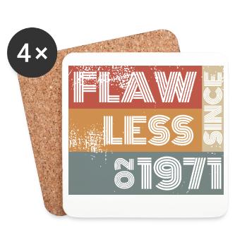 55. Geburtstag Flawless since 02/1971 - Untersetzer (4er-Set) - Weiß - Vorne