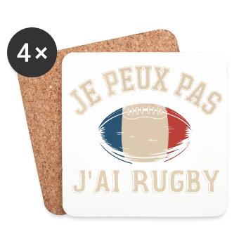 I can't I have rugby - Coasters (set of 4) - white - Front
