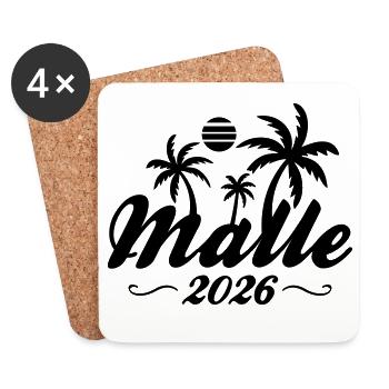 Malle 2026 Palm Trees Beach - Coasters (set of 4) - white - Front