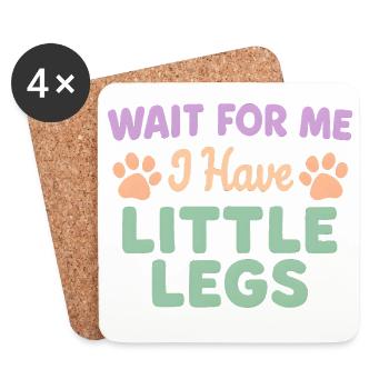 Le chien dit Humour Mème Humour, Drôle, petites jambes drôles - Dessous de verre (lot de 4) - blanc - Devant