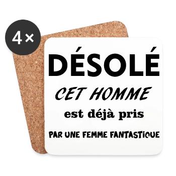 HOMME PRIS - Dessous de verre (lot de 4) - blanc - Devant