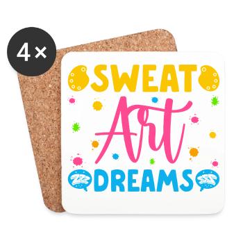 Artist Painter Graphic Sweat Art Dreams Art Saying - Coasters (set of 4) - white - Front