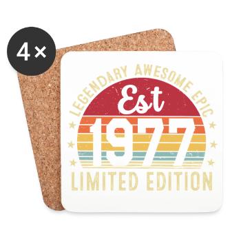 49th Anniversary - Vintage Gift 1977 - Coasters (set of 4) - white - Front
