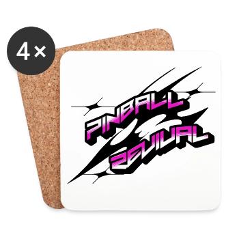 Pinball Revival Neon Retro - Coasters (set of 4) - white - Front