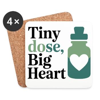 Homöopathie Tiny Dose Big Heart Professional Gear - Untersetzer (4er-Set) - Weiß - Vorne