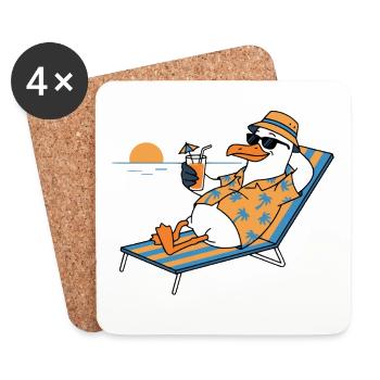Sunny Beach Penguin Hawaii - Dessous de verre (lot de 4) - blanc - Devant