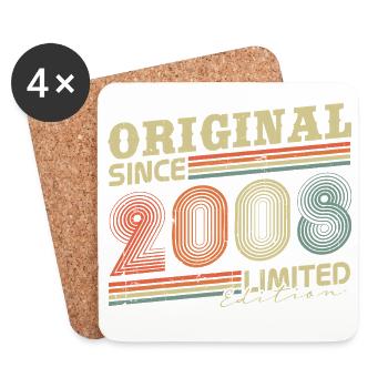 Original 2008 Vintage Vintage Birthday Gift - Coasters (set of 4) - white - Front