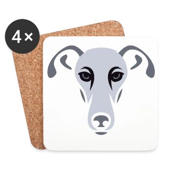 Windhund, Galgo - Untersetzer (4er-Set) - Weiß - Vorne