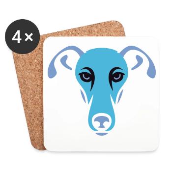 Windhund, Galgo - Untersetzer (4er-Set) - Weiß - Vorne