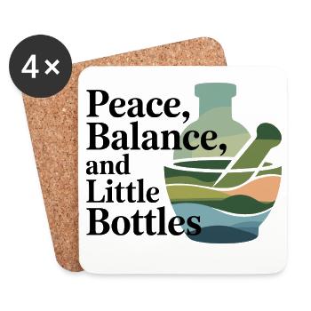 Homeopathy Peace Balance Little Bottles Profession - Coasters (set of 4) - white - Front