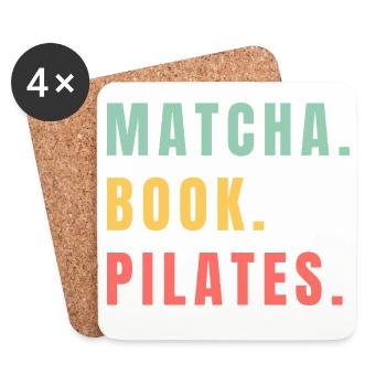 MATCHA BOOK PILATES - Untersetzer (4er-Set) - Weiß - Vorne