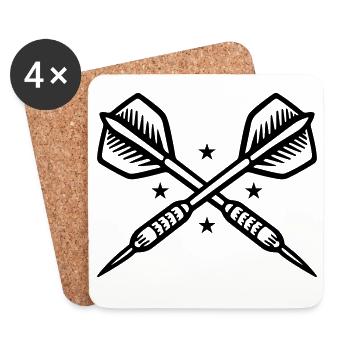 Dartpfeile Symbol - Untersetzer (4er-Set) - Weiß - Vorne