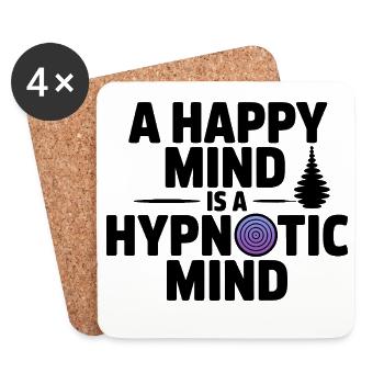 Hypnotist A Happy Mind Is A Hypnotic Mind Pro  - Coasters (set of 4) - white - Front