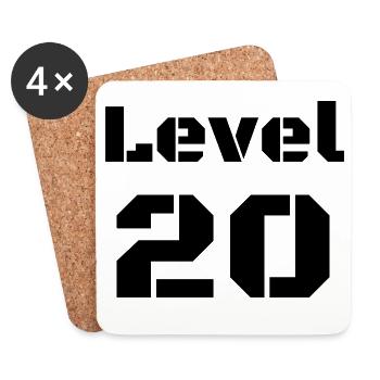 Level 20 - Untersetzer (4er-Set) - Weiß - Vorne