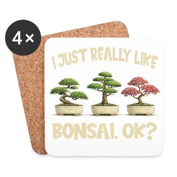 Bonsai funny I just like bonsai very much - Coasters (set of 4) - white - Front