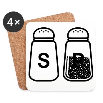 Salt and Pepper Shaker Set - Coasters (set of 4) - white - Front