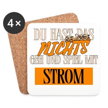 Lustiges Typo Kontrast Retro Poster Spruch - Untersetzer (4er-Set) - Weiß - Vorne