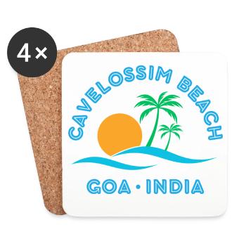 Goa Beach Sonnenuntergangspalmen - Untersetzer (4er-Set) - Weiß - Vorne