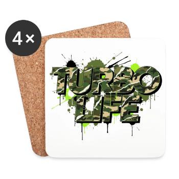 Turbo Life Camouflage Tuning Fans Street Style - Coasters (set of 4) - white - Front