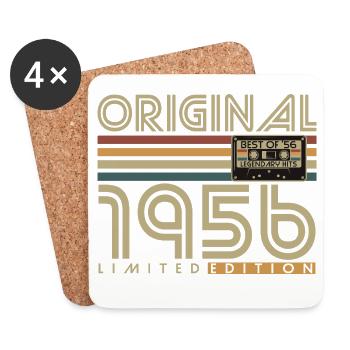 Original 1956 Vintage Vintage Birthday Gift - Coasters (set of 4) - white - Front