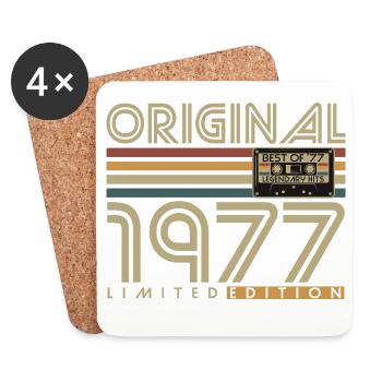 Original 1977 Vintage Vintage Birthday Gift - Coasters (set of 4) - white - Front