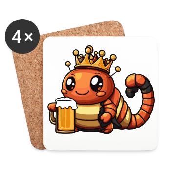 Wurm Beer King - Coasters (set of 4) - white - Front