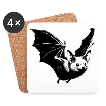 Bat – Mystical Tattoo Motif - Coasters (set of 4) - white - Front