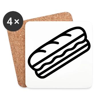 sandwich - Dessous de verre (lot de 4) - blanc - Devant