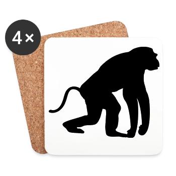 affe - Untersetzer (4er-Set) - Weiß - Vorne