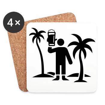 Bière de l’île Party Vacation - Dessous de verre (lot de 4) - blanc - Devant
