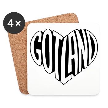 Gotland, Schweden Schriftzug Herz - Untersetzer (4er-Set) - Weiß - Vorne