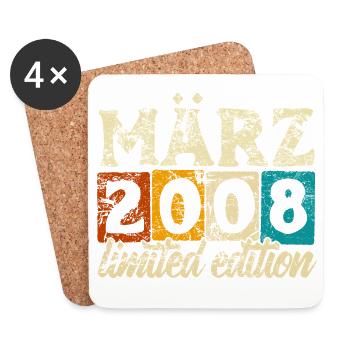 Édition limitée cadeau d’anniversaire de mars 2008 - Dessous de verre (lot de 4) - blanc - Devant