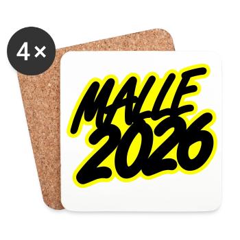 Malle 2026 - Dessous de verre (lot de 4) - blanc - Devant