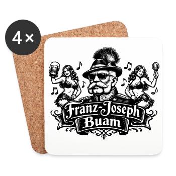 Franz Joseph Buam Logo - Untersetzer (4er-Set) - Weiß - Vorne