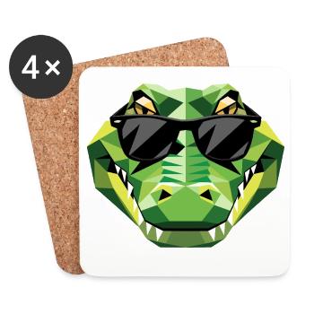 Crocodile Alligator Reptile Crocodile Adore les Crocodiles - Dessous de verre (lot de 4) - blanc - Devant