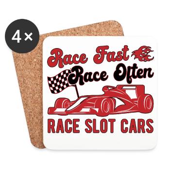 Race Fast Race Often Race Slot Cars Slotrace Gift - Untersetzer (4er-Set) - Weiß - Vorne
