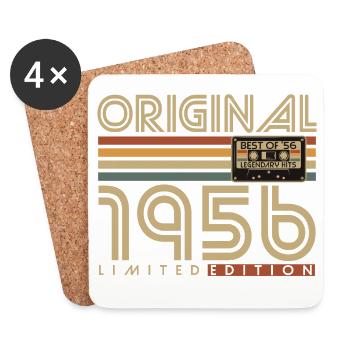 1956 Vintage Vintage Retro Birthday Gift - Coasters (set of 4) - white - Front