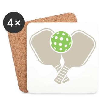 Pickleball - Coasters (set of 4) - white - Front