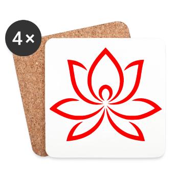 Blume Design Geschenk für Naturfreunde - Untersetzer (4er-Set) - Weiß - Vorne