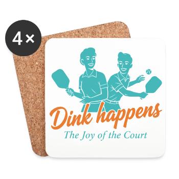 Pickleball-lustiger Spieler Dink Happens Joy Of The - Untersetzer (4er-Set) - Weiß - Vorne