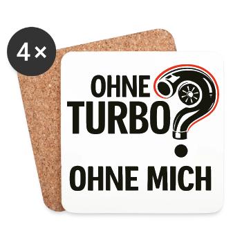 Ohne Turbo Ohne Mich Logo - Untersetzer (4er-Set) - Weiß - Vorne