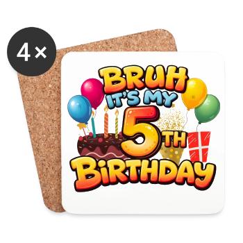 5th birthday shirt 5th birthday shirt girl boy bir - Coasters (set of 4) - white - Front