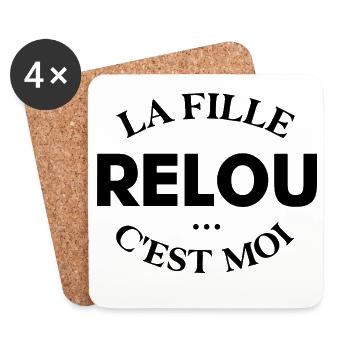 La Fille relou c’est moi – humour femme - Dessous de verre (lot de 4) - blanc - Devant