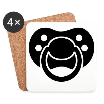 Pacifier Silhouette – Baby Design - Coasters (set of 4) - white - Front