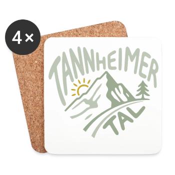 Tannheimer Tal Alps Heart Panorama - Coasters (set of 4) - white - Front