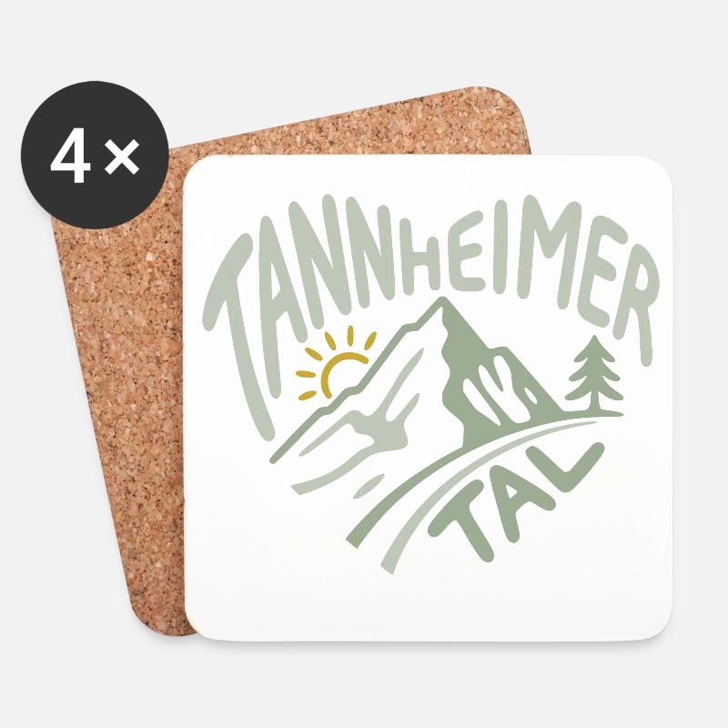Tannheimer Tal Alpen Herz Panorama - Untersetzer (4er-Set) - Weiß