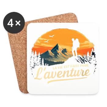 Aventure au sommet - Dessous de verre (lot de 4) - blanc - Devant