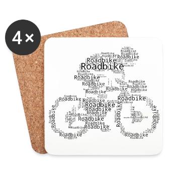 Geschenkidee für einen Roadbike mit Roadbike - Untersetzer (4er-Set) - Weiß - Vorne